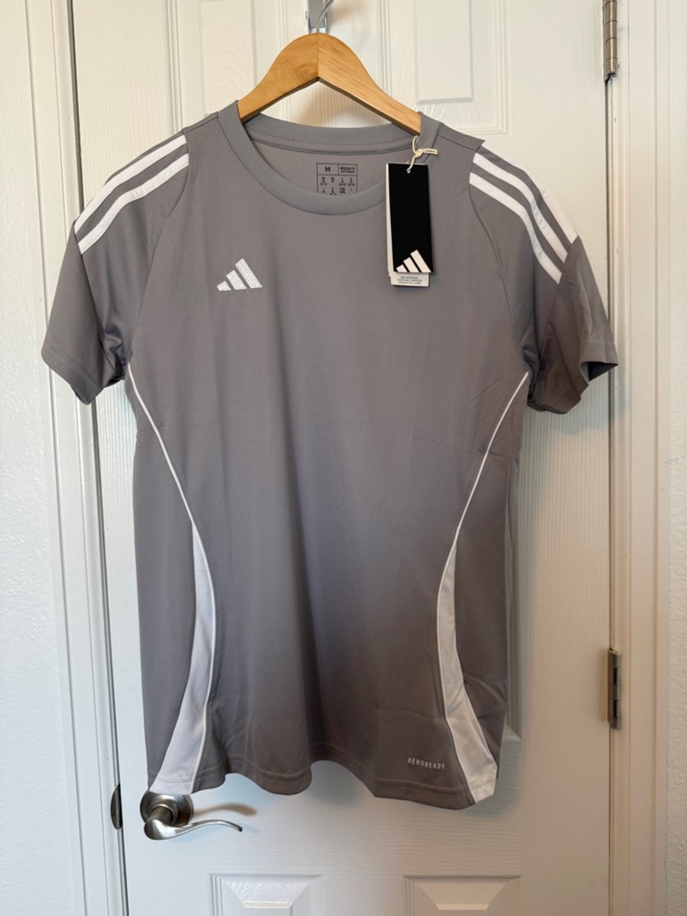 adidas Tiro 24 Women’s Soccer Jersey Gray White AEROREADY NWT IS1025